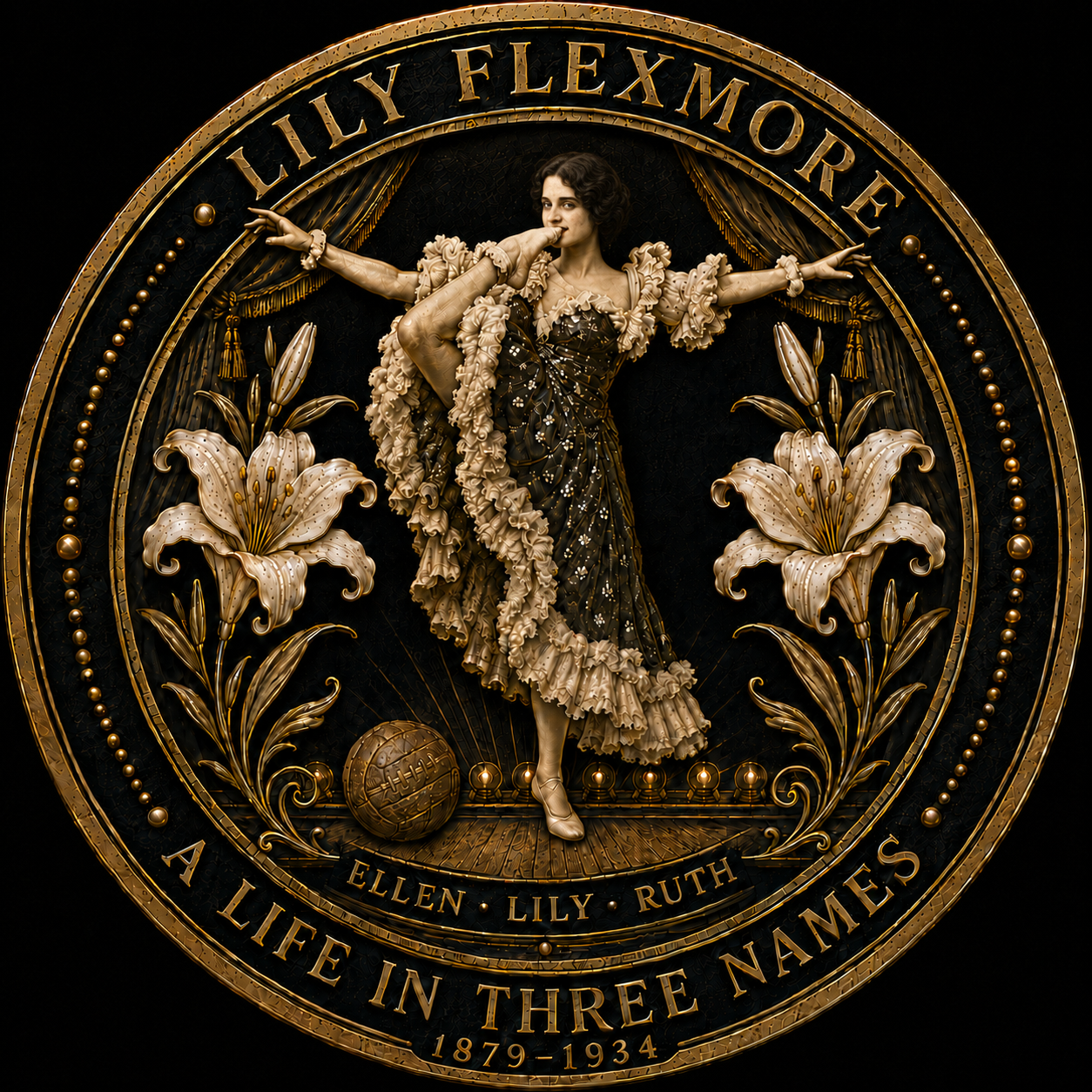 Commemorative seal for Lily Flexmore &mdash; Ellen, Lily, Ruth &mdash; A Life in Three Names, 1879&ndash;1934