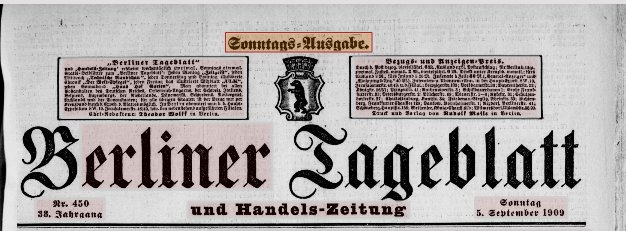 Berliner Tageblatt 1909