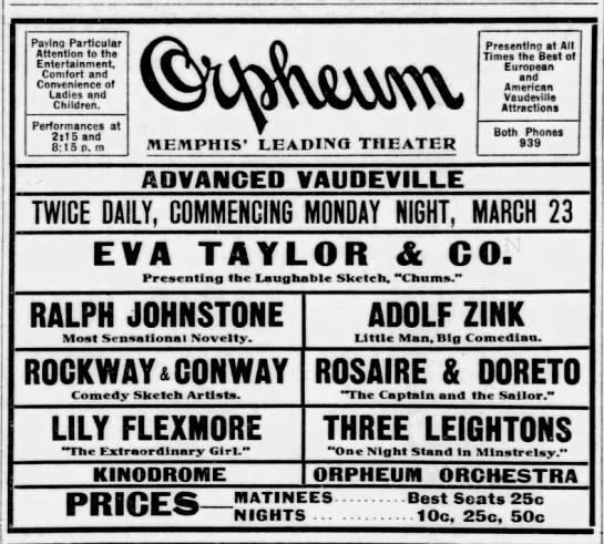Orpheum Memphis March 1908